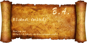 Blahut Anikó névjegykártya